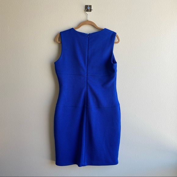 Calvin Klein Royal Blue Sheath Dress with Silver Zipper Accent Sz. 12 - Picture 10 of 12
